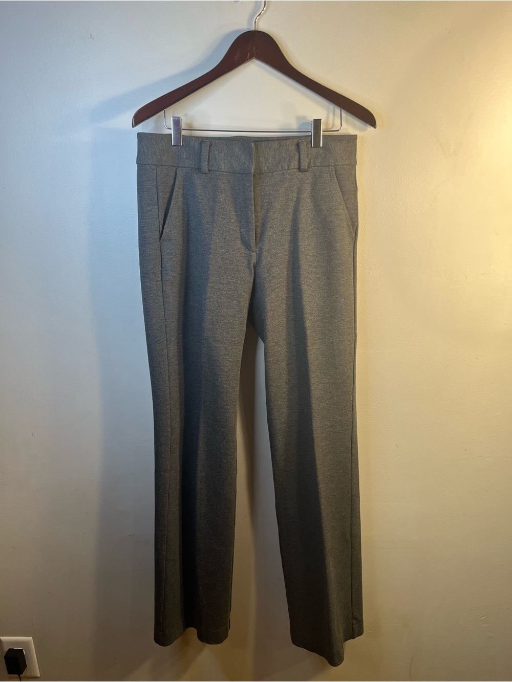 Lands' End Charcoal Gray Ponte Pintuck Pants Women’s Size 8